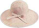 AshopZ Women's Spring Wide Large Brim Roll-Up Ribbon Beach Sun Hat ,Beige