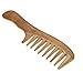 Anself 1 Pc Wooden Comb Natural Green Sandalwood Handmade Wide Tooth Wooden Comb Massage Comb Handmade Comb Hair Care