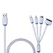 iPowertech Multi Charger 4 in 1 Multiple USB Charging Cable Adapter Connector with 8 Pin Lightning / 30 Pin / Micro USB 2.0 / Micro USB 3.0 Ports for iPhone, iPad, Samsung Galaxy and More(100cm)