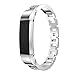 Newest Premium Replacement Accessory Metal Watch Bands Bracelet Strap for Fitbit Alta (No Tracker) (Style D: silver)