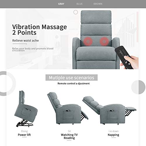 JUMMICO Power Lift Up Recliner Chair for Elderly with Vibration Massage