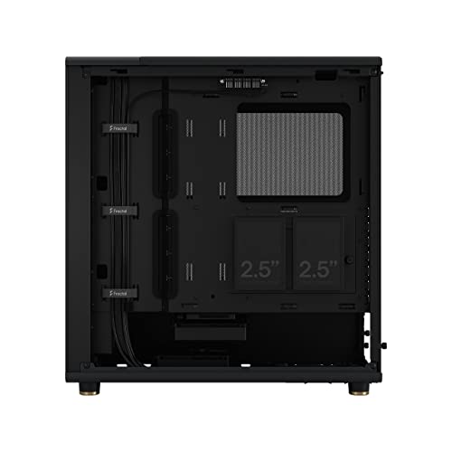 Fractal Design North Charcoal Black - Wood Walnut Front - Mesh Side Panels - Two 140Mm Aspect Pwm Fans Included - Type C Usb - Atx Airflow Mid Tower Pc Gaming Case - View 16