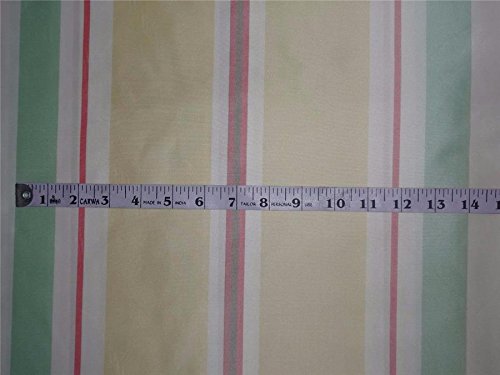 100 % SILK TAFFETA PASTEL COLOUR STRIPE 54 INCHES