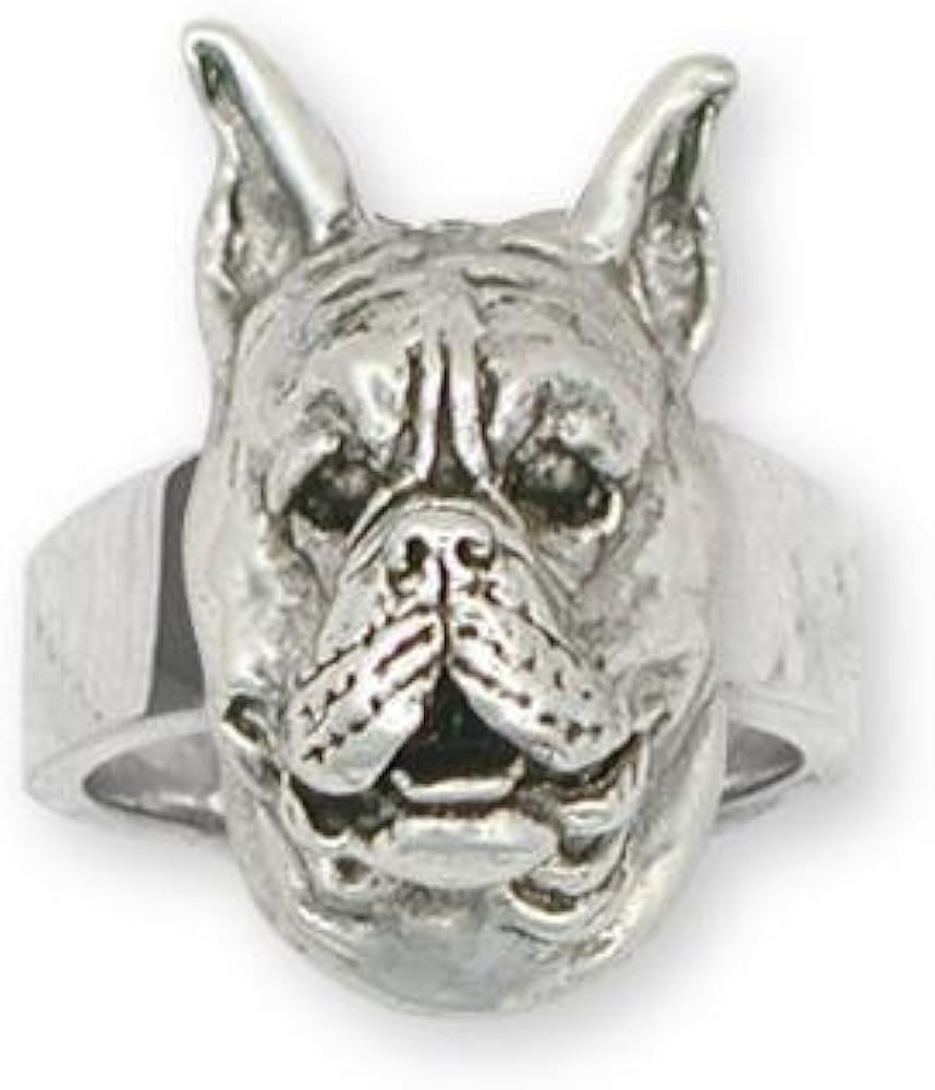 Boxer Jewelry Sterling Silver Boxer Ring Handmade Dog