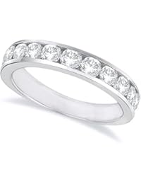 2 Carat (ctw) 14K White Gold Round Diamond Ladies Channel Set Half-Way Semi-Eternity Wedding Anniversary Stackable Ring Band Premium Collection