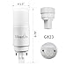 Silverlite [Plug&Play] 7w(18w CFL Equivalent) LED Stick PL Bulb GX23-2 Pin Base, 700LM, Warm White(3000k), Driven by 120-277V and CFL Ballast, UL Classified, 2 Pack