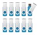 10 X MOSDART 2GB USB2.0 Bulk Flash Drives Small Capacity Swivel Thumb Drives with Jump Drive Zip Drive Memory Stick Led Indicator,Blue - 10pack(Unbranded) …