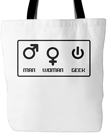 Man Woman Geek Tote Bag, 18 inches x 18 inches