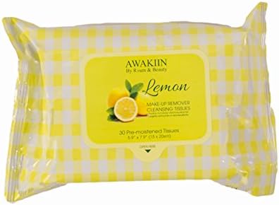 Waterproof Eye Make Up Remover Facial Cleansing Wipes Lemon, Korean Skin Care