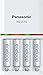 Eneloop Panasonic K-KJ55M3A4BA Advanced Individual Battery 3 Hour Quick Charger with 4 AAA Rechargeable Batteries, White