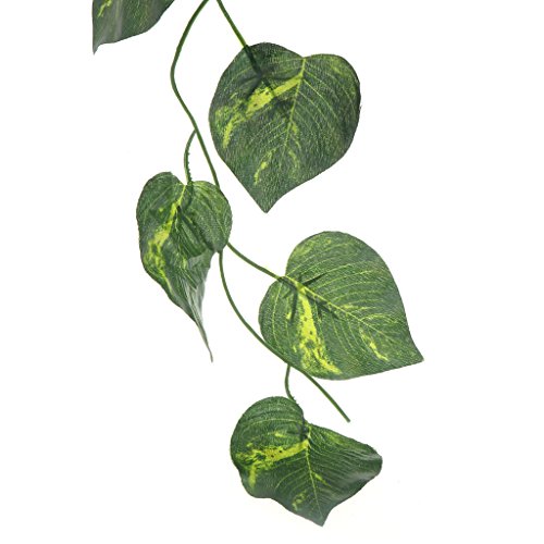 Onpiece Reptile Plants - Artificial Vine Green Leaves Terrarium Plants - 2.4m Fake Plants for Reptile and Amphibians