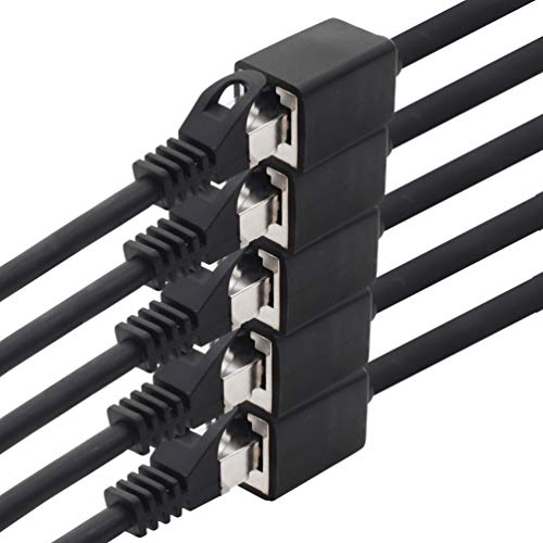 1aTTack.de 5x 10m CAT7 LAN-Verlaengerungskabel RJ45 - schwarz