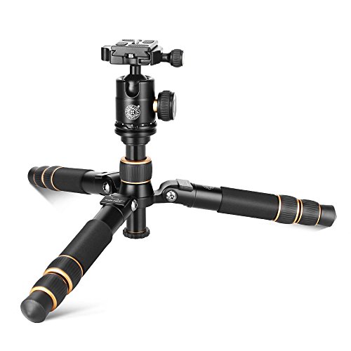 QZSD Q166A Aluminum Alloy Tripod 21.6 Inch Desktop Light Weight Monopod with Ball Head 1/4 Quick Release Plate for DSLR Camera