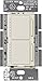 Lutron MA-L3L3-LA Maestro 300 Watt (top)/300 Watt (bottom) Single Pole Dual Dimmer, Light Almond