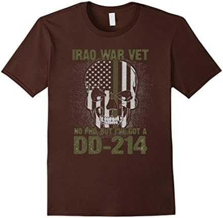 Men's Iraq War Vet - No PhD, Got a DD-214 XL Brown