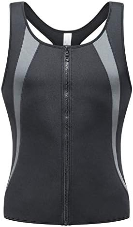 Ausom Mens Hot Shaper Tank Top Sweat Sauna Suit Waist Trainer Slimming Tummy Control Workout Exercise Vest for Weight Loss