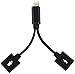 2 in 1 iPhone X/8/8Plus /7/7Plus adapter, Lightning Adapter, Lightning to Dual Lightning Splitter Cable Support Music Control, Charger and Phone Communication(Black)