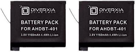 GoPro Batería recargable para Hero4 – Pack 2 units- Li-Ion 100% compatible. Long life