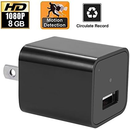 8GB HD 1080P USB Mini Spy Charger Camera/Nanny Camera Charger Cameras US Plug Hidden Video Recorder Hidden Security Camera