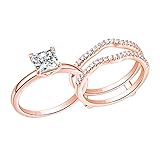 SHELOVES Rose Gold Engagement Rings Set Ring