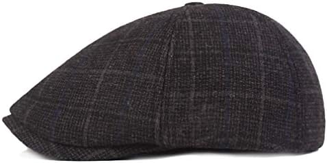 Men's Herringbone Flat Ivy Newsboy Hat Wool Blend Gatsby Cabbie Cap