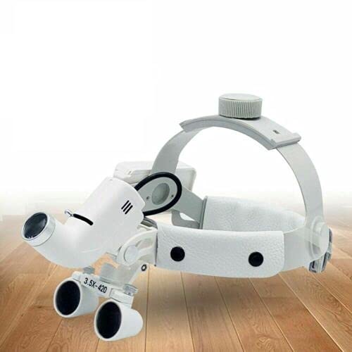 5W LED Headlight & Headband Binocular Loupes Magnifier 3.5X-420mm