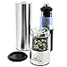 Electric Salt And Pepper Grinder Set by Home Improvement City - Battery Operated Stainless Steel Mills With LED Lights And Clear Acrylic Glass - Automatic One Hand Operation And Adjustable Coarseness