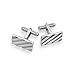 Cufflinks for Mens Shirt -Stainless Steel Fashion Jewelry Set comes with case. Designer custom made stud cufflink with box holder, Perfect for groomsmen gifts, all men, and tie bars. Better than sterling silver, gold, brass, and copper (Silver)