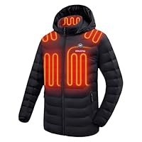 Venustas Unisex Heated Jacket with Battery, Heated Coat for Women and Men with Detachable Hood