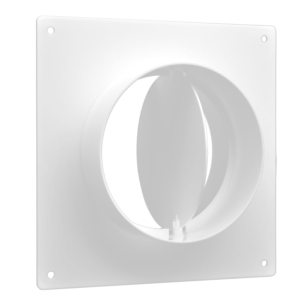 H&C Vent Connector Flange │ Air Ventilation Pipe Connectors for Ducting Flex Aluminium Tube PVC Duct Flexible Hose │ Wall Plate Backdraft Shutter Gravity Valve │ Tumble Dryer Extractor fan Conditioner — image 1