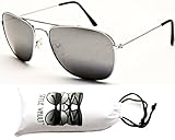 A3033-vp Style Vault Rectangular Square Aviator Sunglasses (ICEM Silver-Silver Mirror)