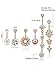 BBTO 6 Pieces 14G Stainless Steel Belly Button Rings Navel Curved Barbell Piercing for Women, 6 Styles (Rose Gold)
