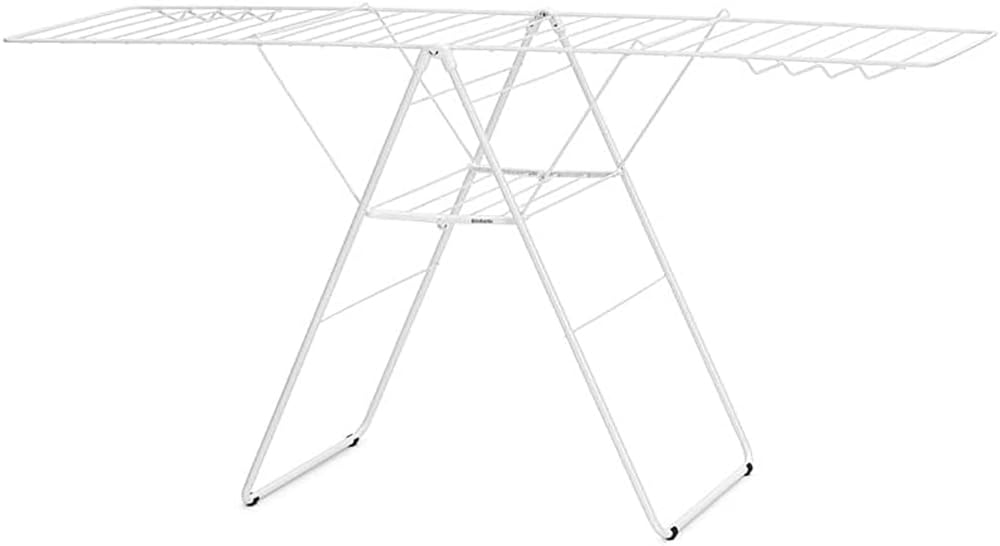 Photo 1 of Brabantia HangOn Laundry Drying Rack (82ft / Fresh White) Compact, Foldaway, Adjustable Indoor Stainless Steel Clothes Horse