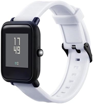 195mm bands For Xiaomi Huami Amazfit Bip Youth Watch Replacement Watchband Soft Silicagel Wrist Strap Band For Xiaomi Huami Amazfit Bip Youth Watch (White)