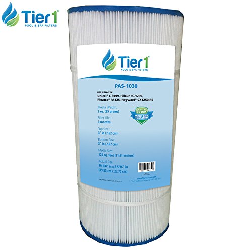 Tier1 Hayward CX1250RE, ASL Full-Flo C1250 C1500, Filbur FC-1299, Pleatco PA125, Unicel C-9499 Comparable Replacement Filter Cartridge