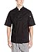 Chef Code Men's Short Sleeve Unisex Cool Breeze Chef Coats, Black, Medium