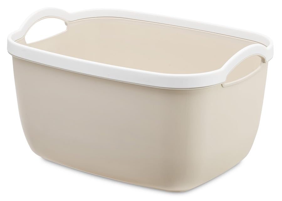 Photo 1 of Whitmor 6-Pack Plastic Storage Bin, Stackable Pantry Organizer Bins, Beige