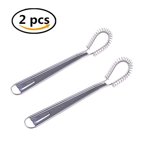 YUYUE Sauce Whisk Stainless Steel Spring Egg Beater Handheld Magic Whisk, 8 Inch (Style 2)