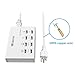 HITRENDS Charging Station 8-Port USB Charging Hub 50W/10A Multi Port USB Charger Hub for Multiple Devices (6ft Cord, White)