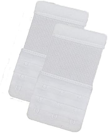Lady’s Bra Extender 2 Hooks/3 Hooks 2pcs-Pack Multi-size,3 Colors (white, 3 hooks)