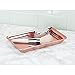 mDesign Metal Storage Organizer Tray for Bathroom Vanity Countertops, Closets, Dressers - Holder for Watches, Earrings, Makeup Brushes, Reading Glasses, Perfume, Guest Hand Towels - Rose Gold