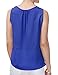 DRESSIS Womens Round Neck Sleeveless Chiffon Pleated Blouse Tank Top ROYAL 3XL