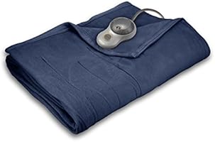 Save On Sunbeam Quilted Fleece Heated Blanket with EasySet Pro Controller, Twin, Newport Blue