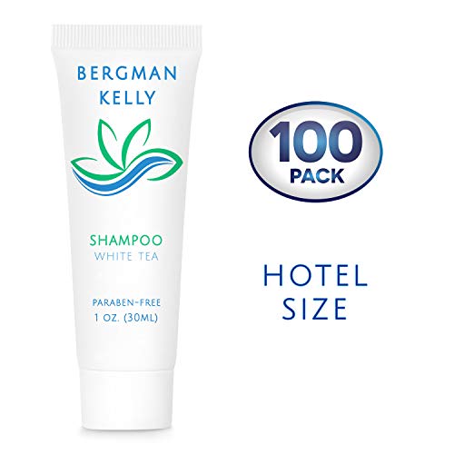 BERGMAN KELLY Travel Size Hotel Shampoo (1 Fl Oz, 100 PK, White Tea), Delight Your Guests with Revitalizing and Refreshing Shampoo for Guest Hospitality, Mini & Small Size Luxury Shampoo in Bulk
