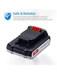 Powerextra 2 unidades de repuestos de batería de ion de litio de 20v 2000mah para Black&Decker LBXR20 LB20, LBX20, batería de litio de 20V para herramienta inalámbrica Black and Decker