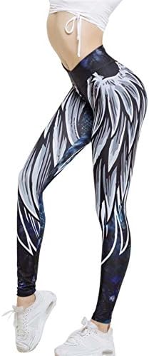 JMETRIE Women Wing Printed Leggings Skinny Yoga Pants Workout Sport Running Pants