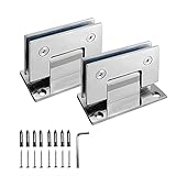 2 Pcs Frameless Shower Door Hinges, 90 Degree Glass