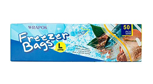Freezer Bag Food Storage Bags Gallon Zipper Bags BPA Free Microwave Safe- 10.5 x 11 Inch - 50 Count
