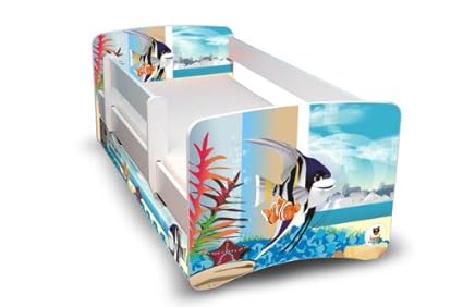 Best For Kids Kinderbett Jugendbett 90x180 mit Rausfallschutz und zwei Schubladen 44 Design