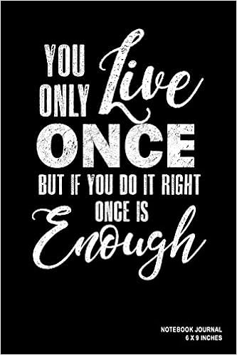 You Only Live Once But If You Do It Right Once Is Enough Notebook Journal Or Diary 110 Blank Lined Pages 6 X 9 Matte Finished Soft Cover Amazon Com Br You Only Live Once But If You Do It Right Once Is Enough Notebook Journal Or Diary 110 Blank Lined Pages 6 X 9 Matte Finished Soft Cover Amazon Com Br